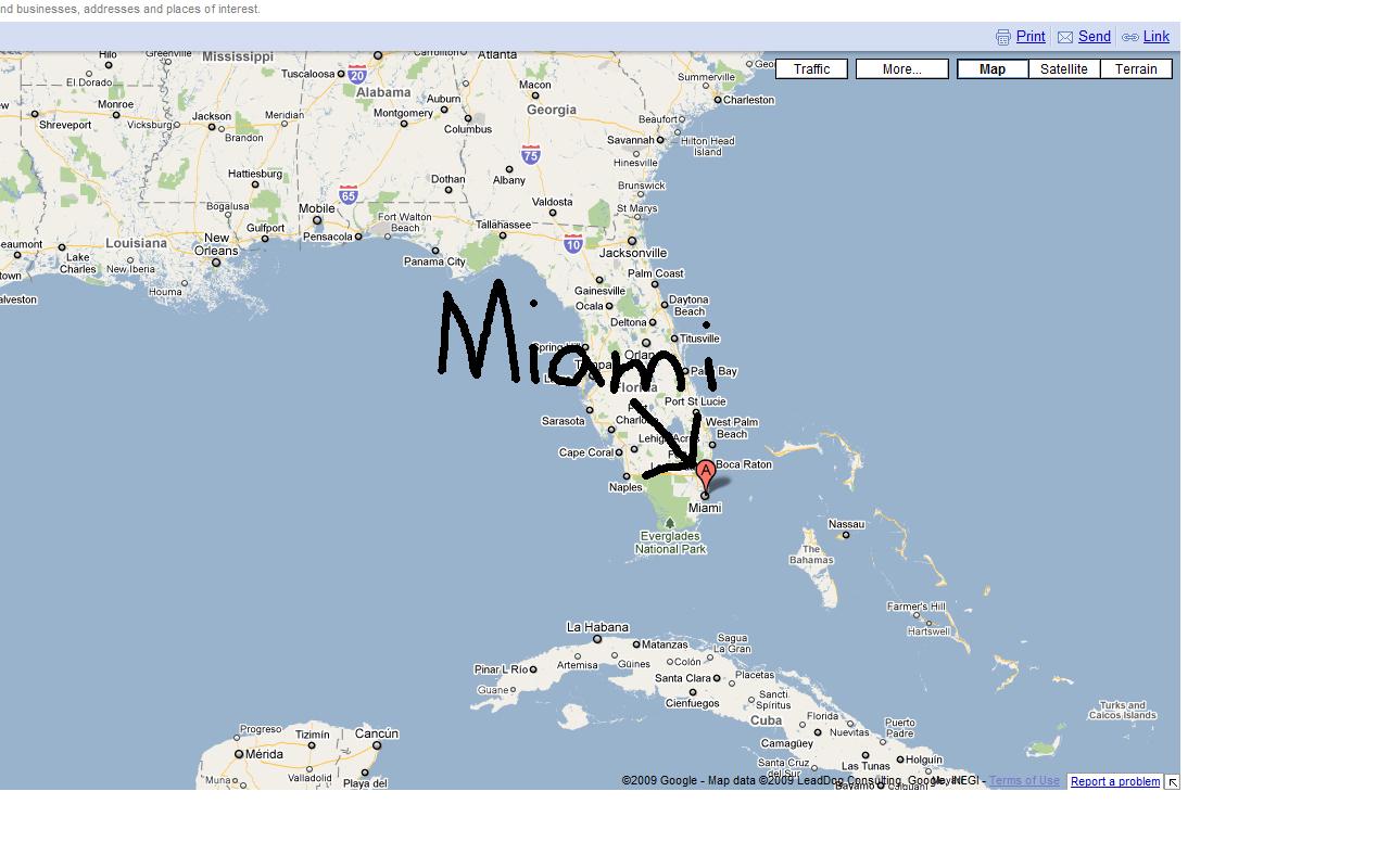 Mapa Miami Cuba